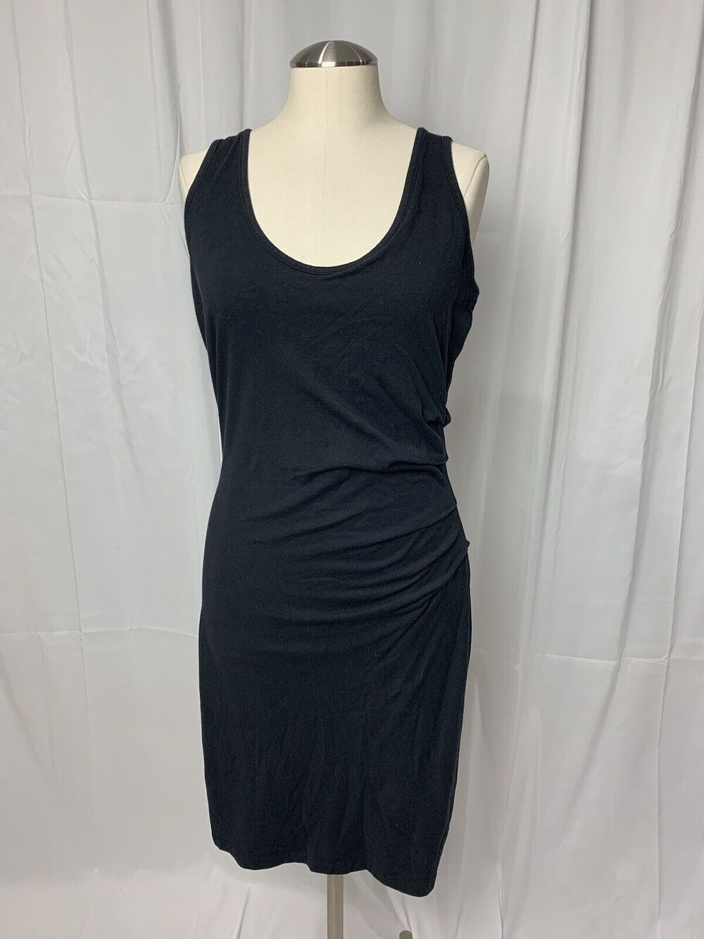Athleta Dress Della Runched Sleeveless Tank Dress Black Size Medium